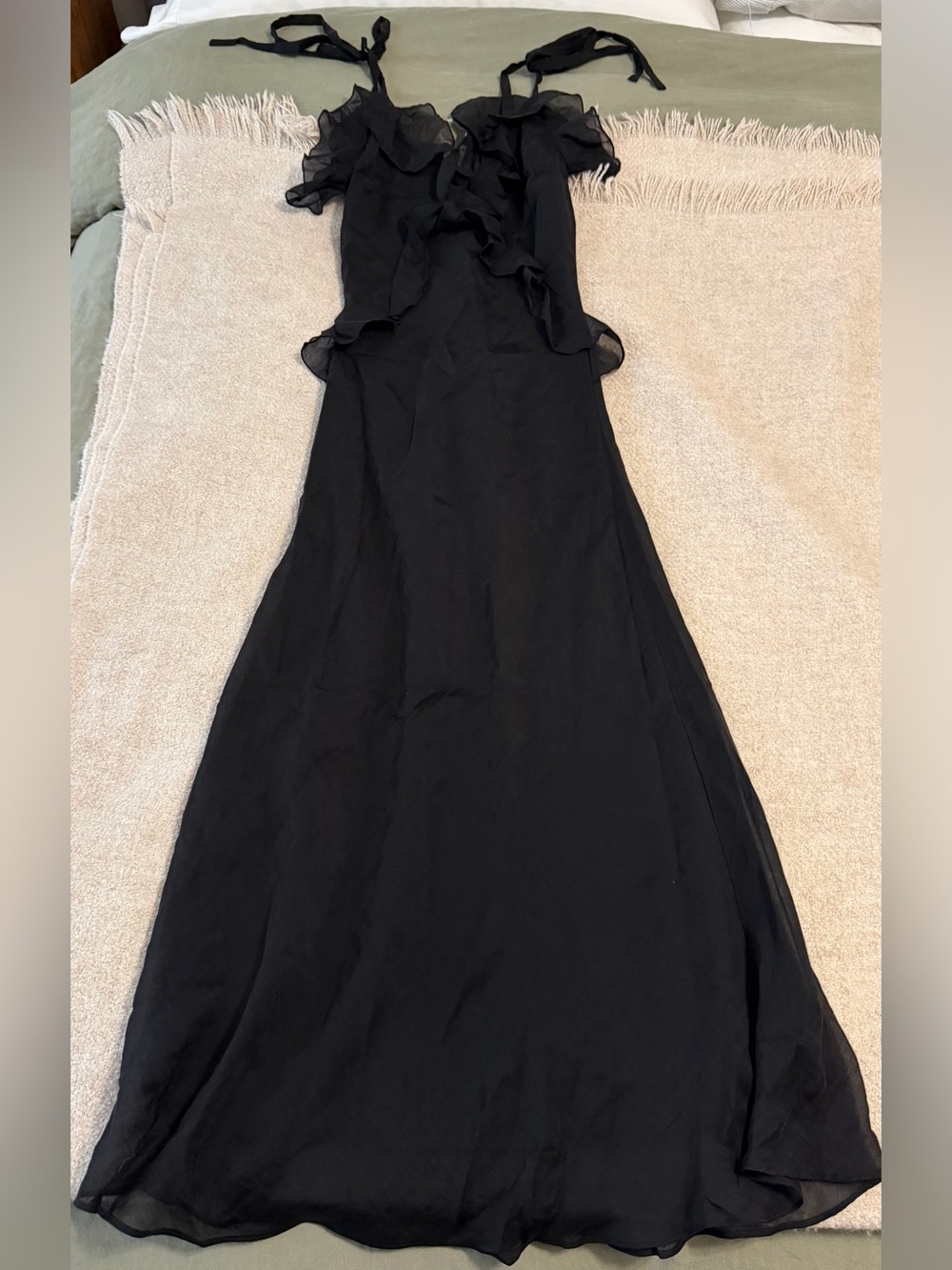 Steve Madden Adalina V-Neck Sleeveless Ruffle Maxi Dress